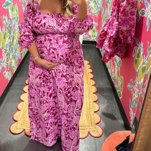 Brand New!! Lilly Pulitzer Lakira Cotton Maxi Dress in Mulberry Wild Ride Print - Picture 5 of 5